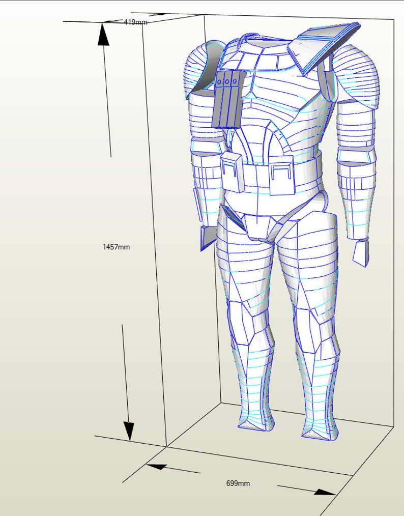 Male Clone Trooper Armor Pepakura Templates - Etsy