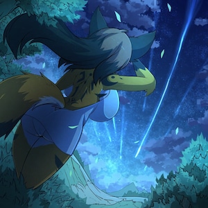 Shooting Star | Anime Furry Fantasy Poster
