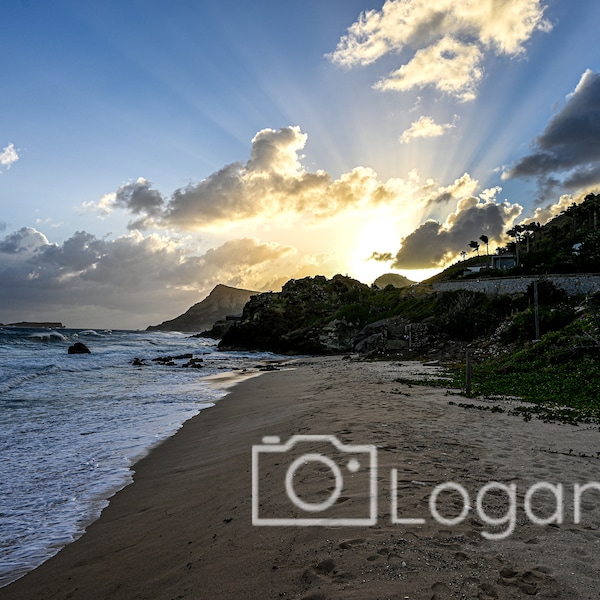 St Barths Sunset Over The Mountain (Digital Download Photography)