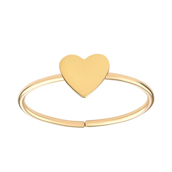 Gold heart ring - Small heart ring - Thin gold ring - 18k gold filled heart ring - Heart gold engagement ring - Womens heart ring gold