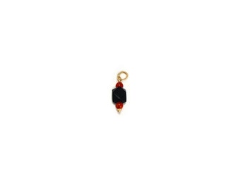 Azabache charm gold 14K / Azabache para bebe, good luck azabache  /Azabache small charm / Baby protection azabache / azabache coral