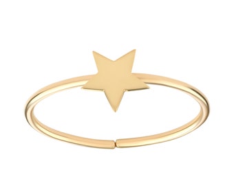 Gold Star Ring | Small Star Ring | Thin Gold Ring | Star Shaped Ring | 18k Gold Star Ring | Star Gold Ring | Tiny Star Everyday Gold Ring