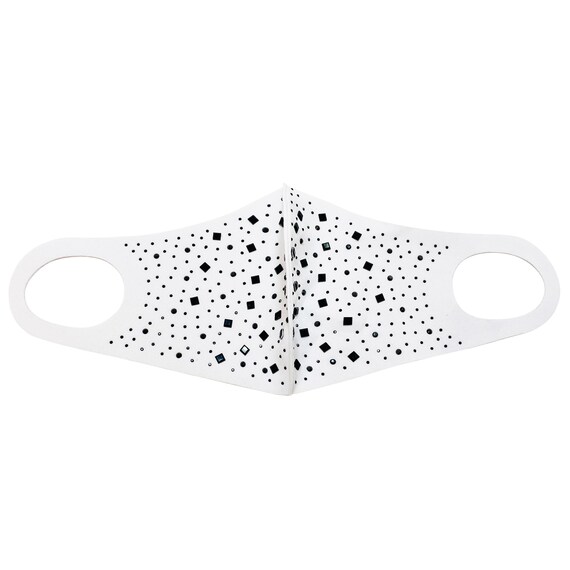 Swarovski Christmas cotton face mask / Wedding face mask / White face mask Swarovski crystal beads / Cute face mask women / Bling face mask