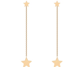 Gold Star Earrings | Dangling Star Earrings | Small Star Earrings | Dainty Star Earrings | Star Dangle Earrings | Gold Star Drop Earrings