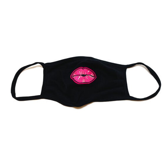 Pink Lips Face Mask Made in USA | Pink Breathable Face Mask | Personal Mouth Mask | Fashion mask for her | Stylish unisex cotton mask