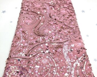 perfect for a Nigerian wedding. Luxurious Latest African Lace Fabric sequined net lace
