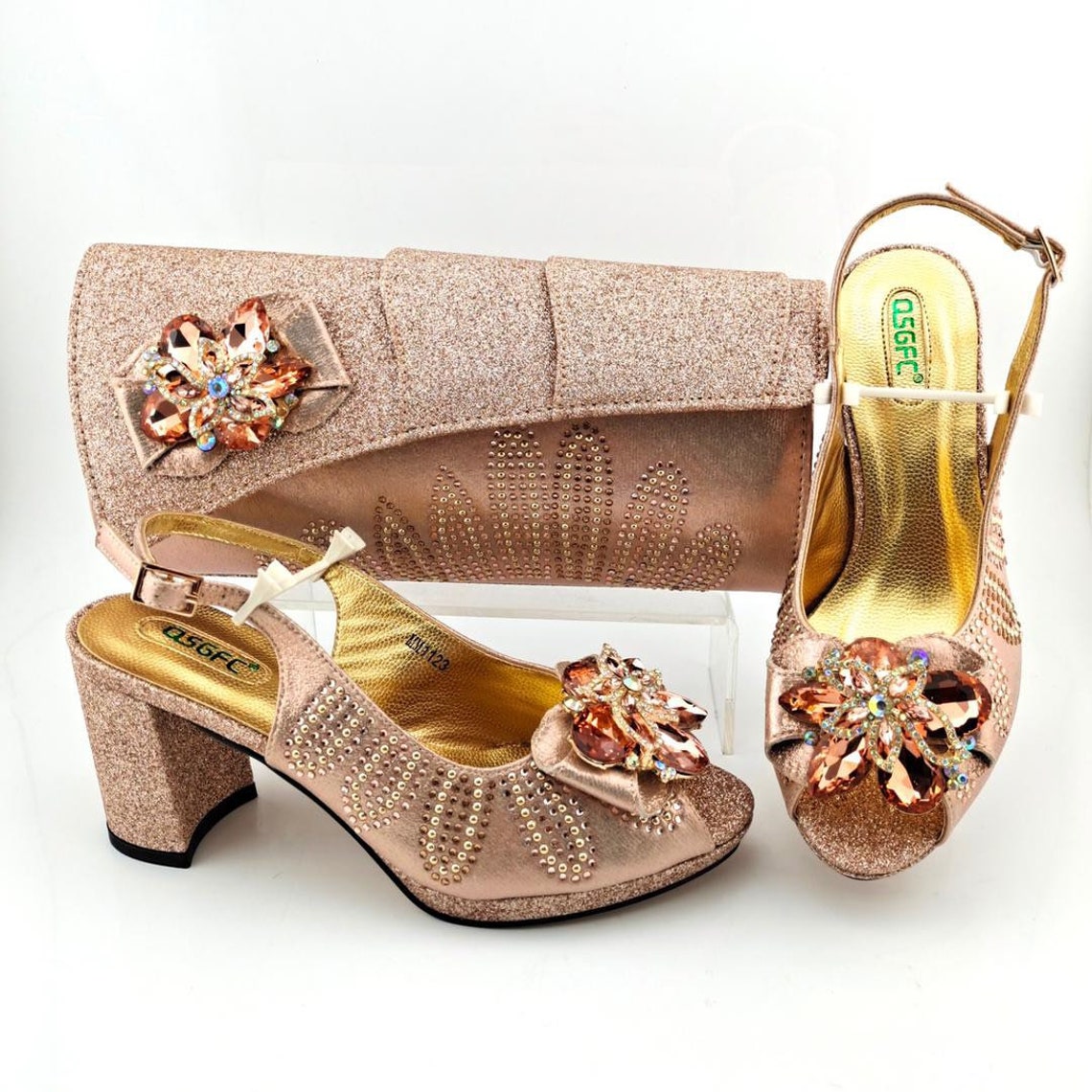 Rose GOLD BAG CHARM Matching Shoes And Purse Red Heel Etsy