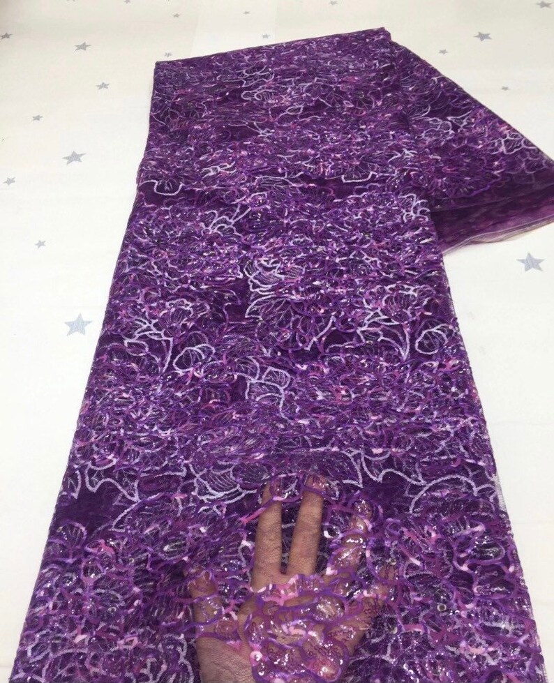 perfect for a Nigerian wedding. Luxurious Latest African Lace Fabric sequined net lace