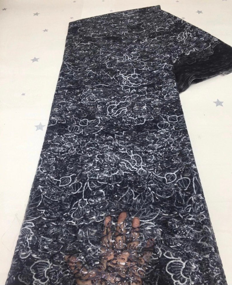perfect for a Nigerian wedding. Luxurious Latest African Lace Fabric sequined net lace