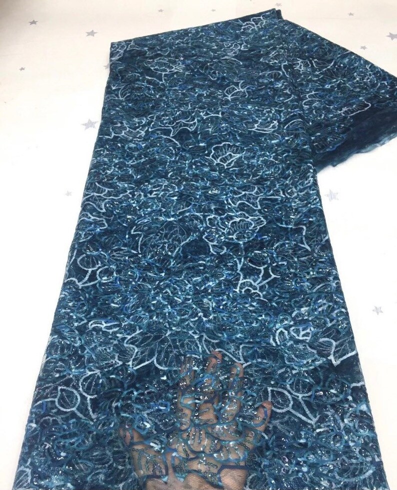 perfect for a Nigerian wedding. Luxurious Latest African Lace Fabric sequined net lace