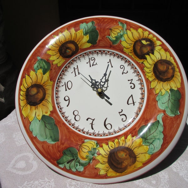 Décoration d’horloge murale toscane faite à la main, art de cuisine peint à la main