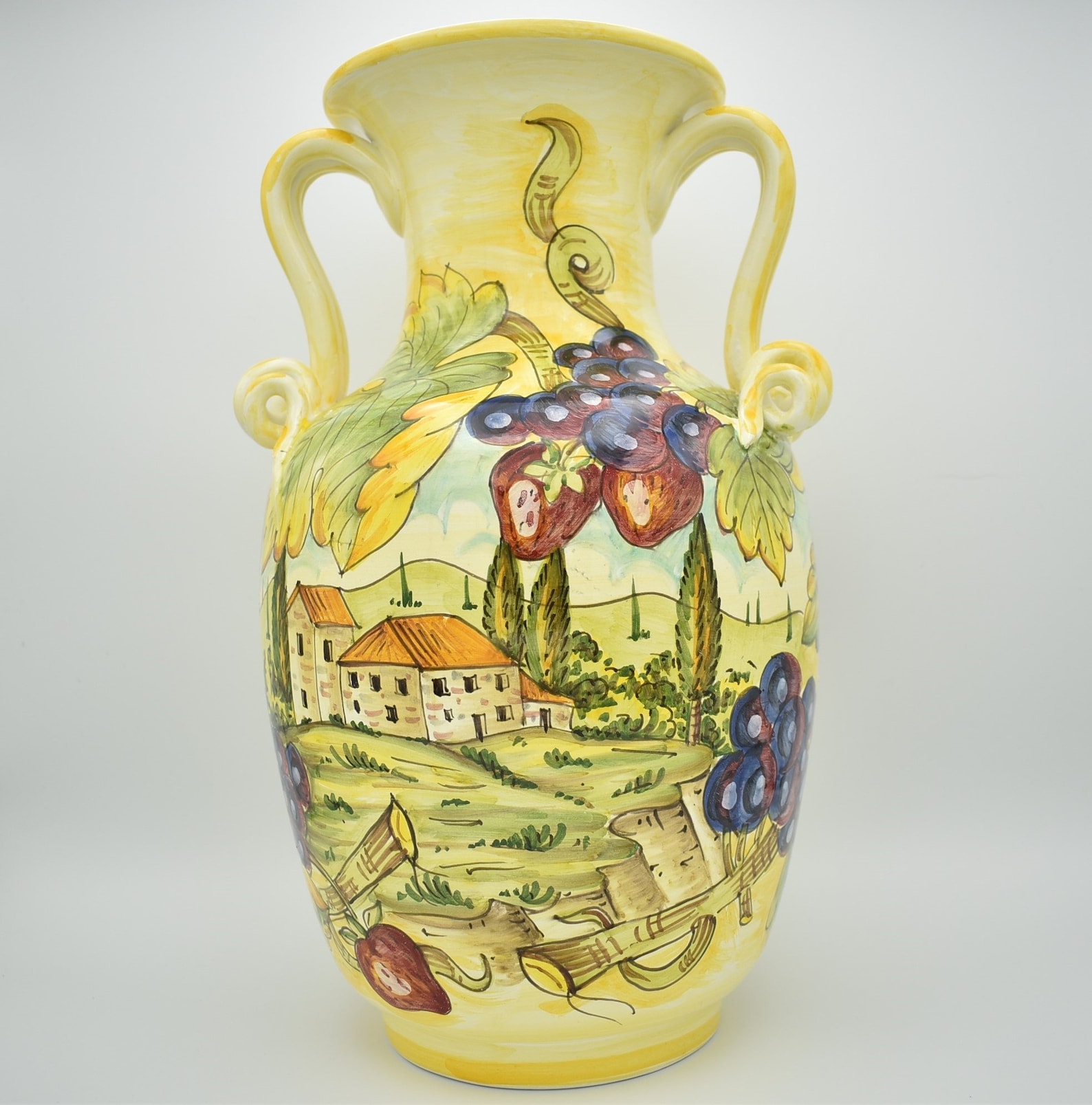 Tuscan Vase Handmade Handpainted With Tuscany Countryside in Etsy