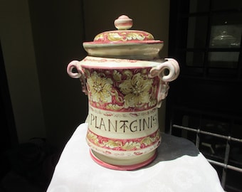 Tuscan albarello&quot;, jar handmade, hand-painted with renassaince style and in a very traditional shape