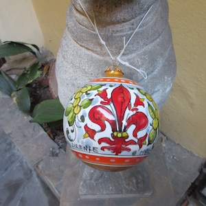Tuscan ornament handmade, hand-painted with Duomo, Florence skyline