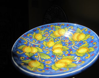 Tuscan centerpiece handmade, hand-painted with lemons design