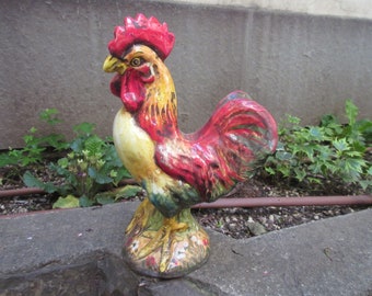 最高級 Rooster Ceramic Colourful Handmade, Nice With Hand-painted 施釉陶