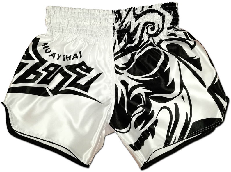 Unisex Muay Thai Shorts Kick Boxing Trunk Black Panter Fitness Training Short Pants