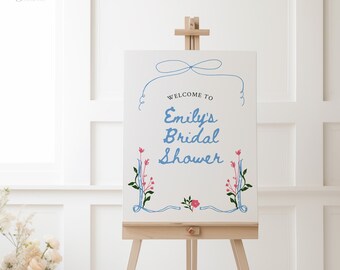 Floral Bridal Shower Welcome Sign | Editable Template (Digital Download)