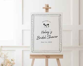 Tulip Welcome Sign | Bridal Shower, Editable Template (Digital Download)