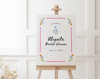 Floral Welcome Sign | Bridal Shower, Editable Template (Digital Download)