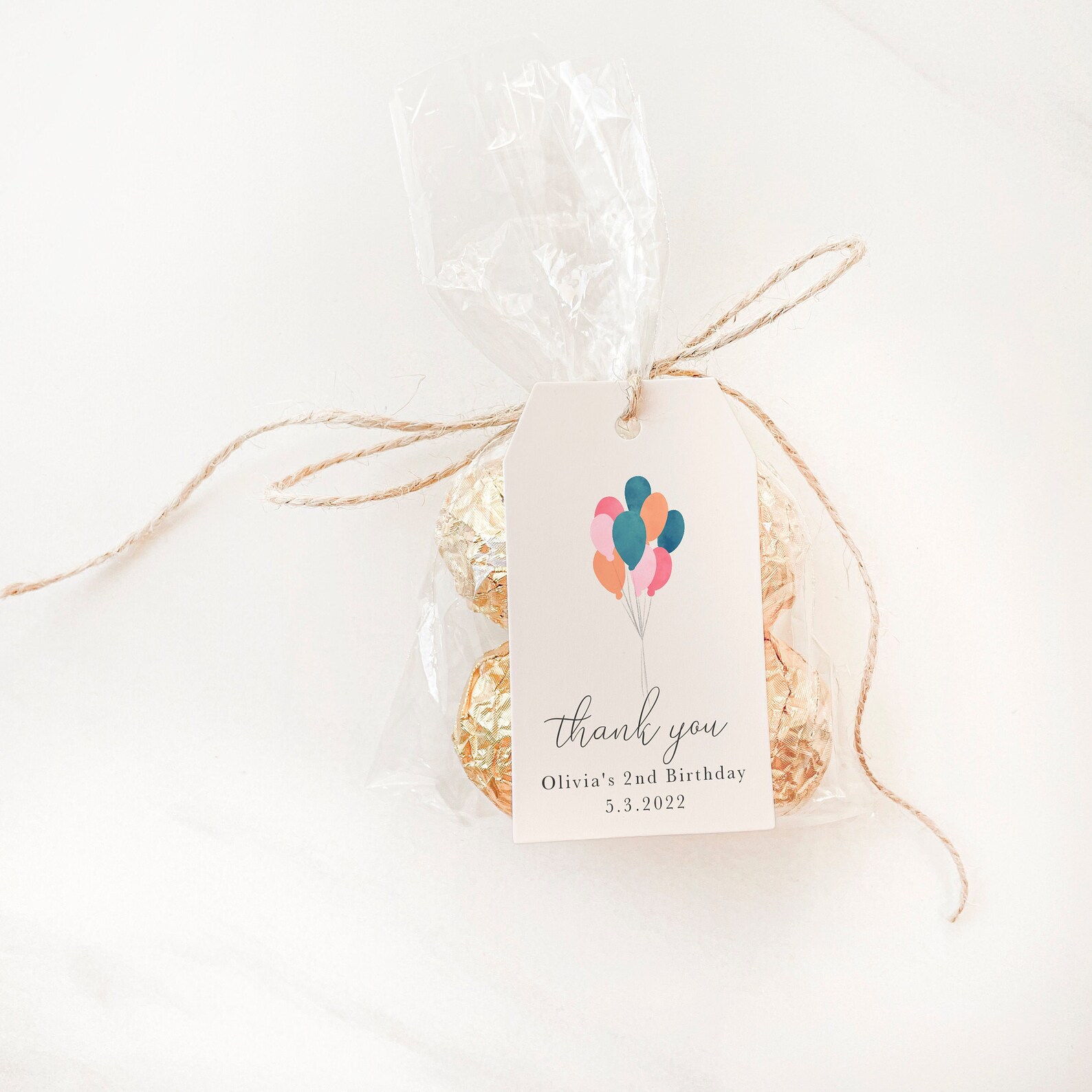 Balloon Gift Tag Editable Template Gift Tag, Hanging Tag, Party Favor ...