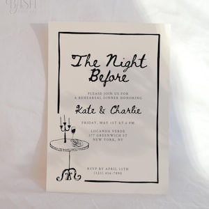 Invitation The Night Before Rehearsal Dinner Editable Template | Hand Drawn Rehearsal Dinner Invite, Digital Download Editable Template