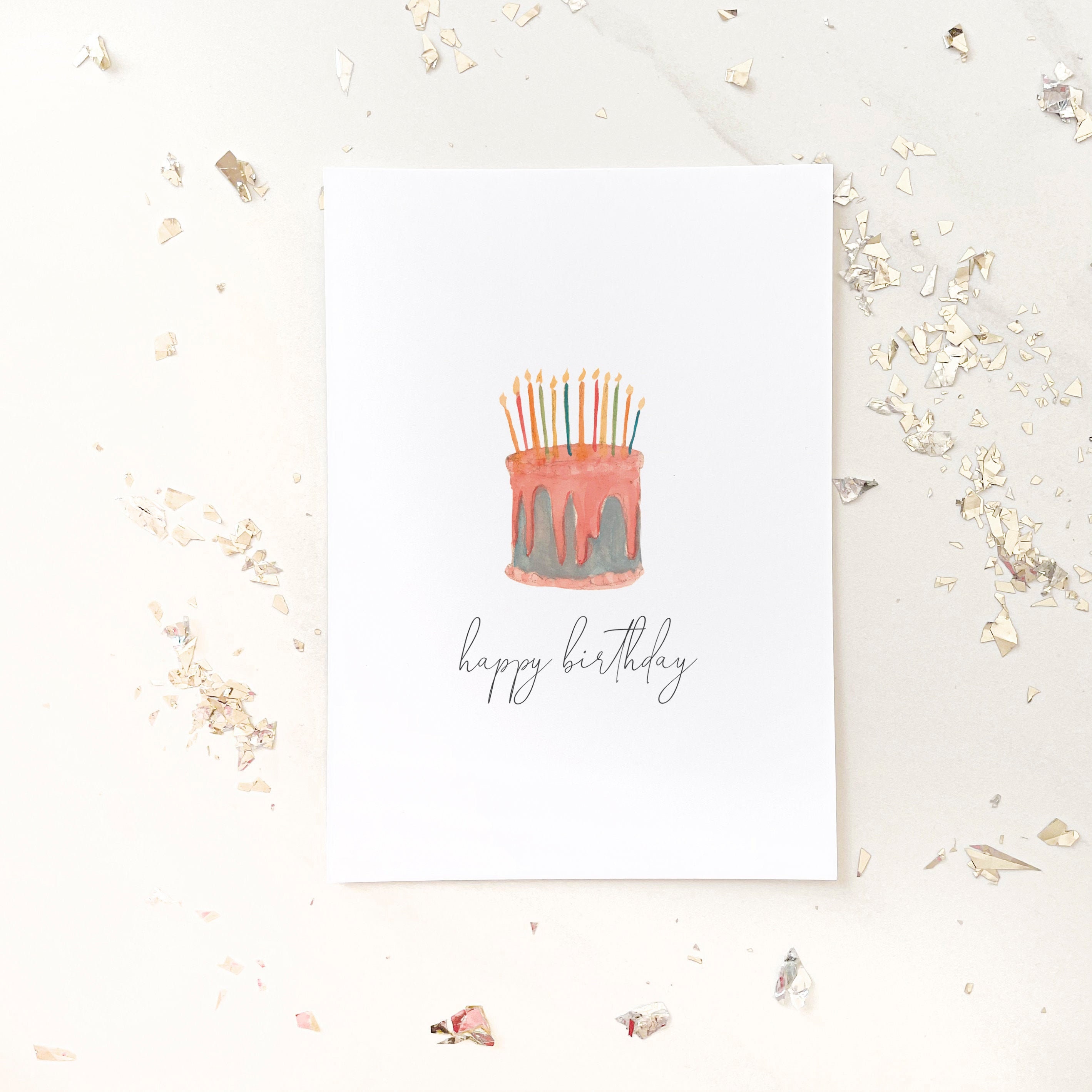 Happy Birthday Editable Template Birthday Cake Greeting Etsy