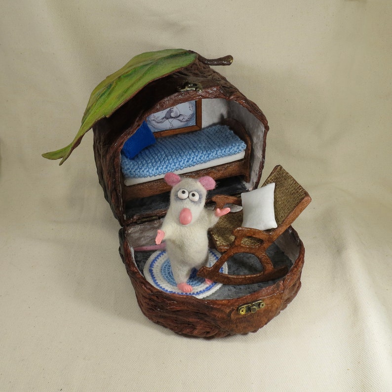 Funny rat with a housecasket Etsy
