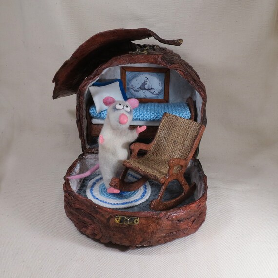 Funny rat with a housecasket Etsy