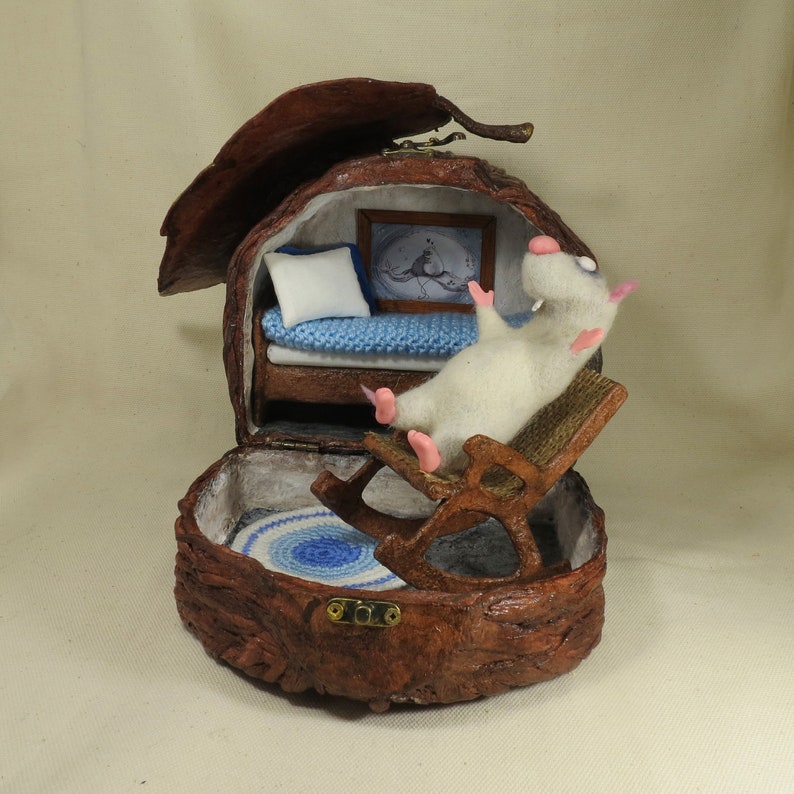 Funny rat with a housecasket Etsy