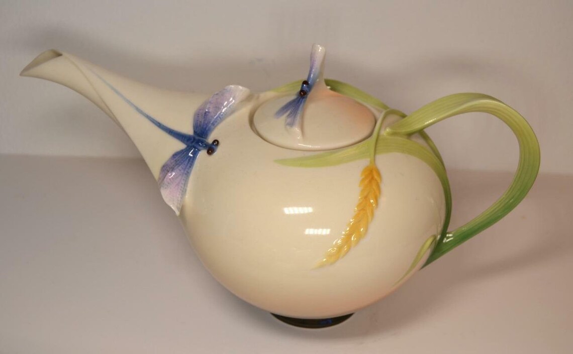 Antique Art Nouveau Franz Dragonfly Porcelain Tea Set Signed Etsy