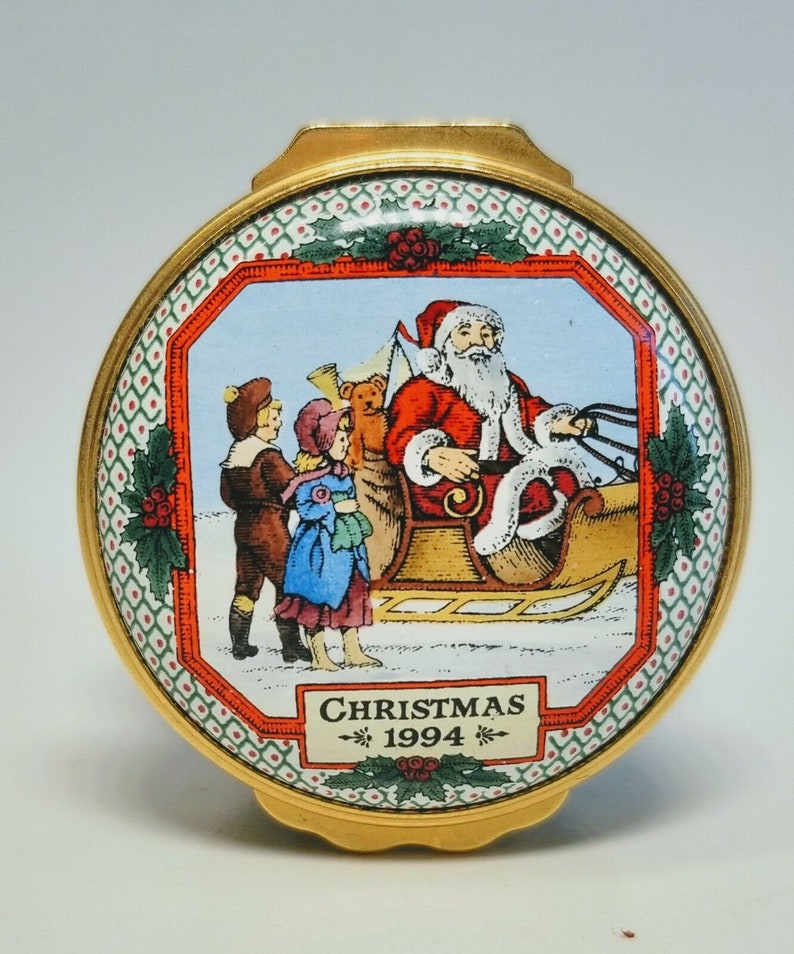 Halcyon Days English Enamels Christmas 1994 Trinket Box | Etsy