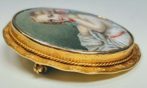 Antique 19th Century Swiss Enamel Victorian Girl … - image 5