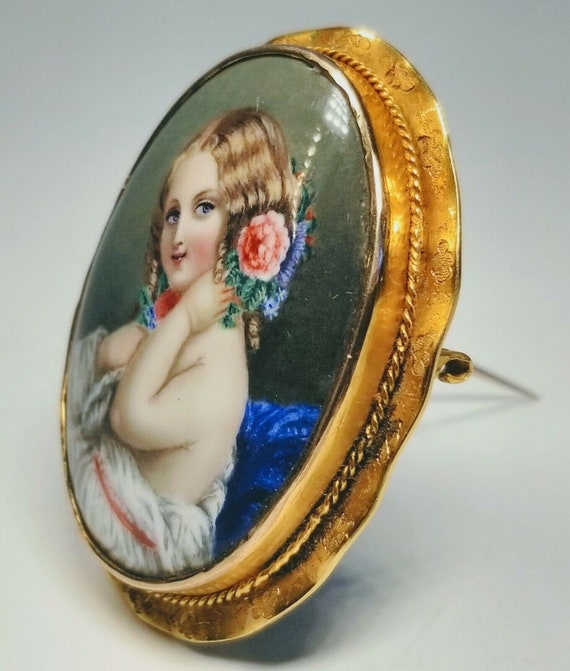 Antique 19th Century Swiss Enamel Victorian Girl … - image 3