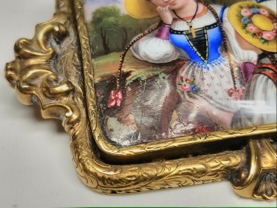 Antique 19th Century Swiss Enamel Victorian Young… - image 7