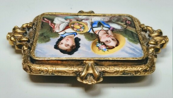 Antique 19th Century Swiss Enamel Victorian Young… - image 4