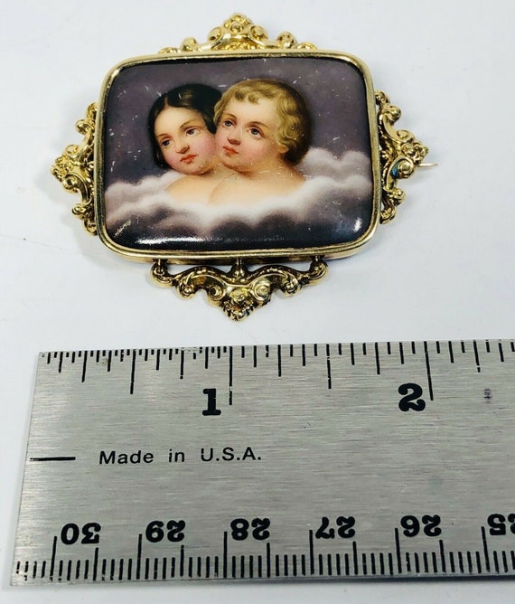 Antique 19th Century Swiss Enamel Children Portra… - image 7