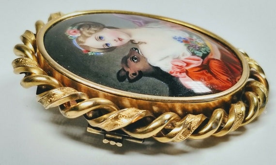 Antique 19th Century Swiss Enamel Hand-Painted La… - image 3