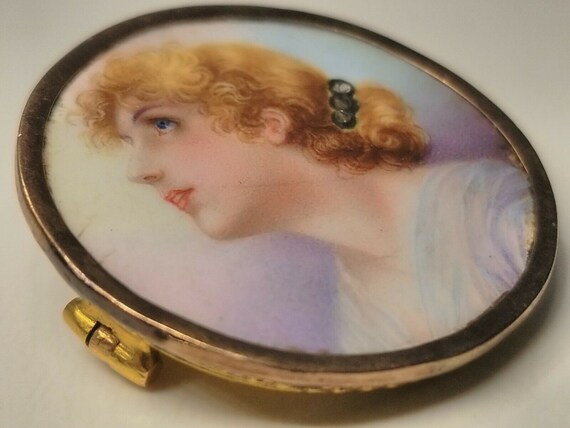 Antique 19th Century European Enamel Portrait on … - image 7