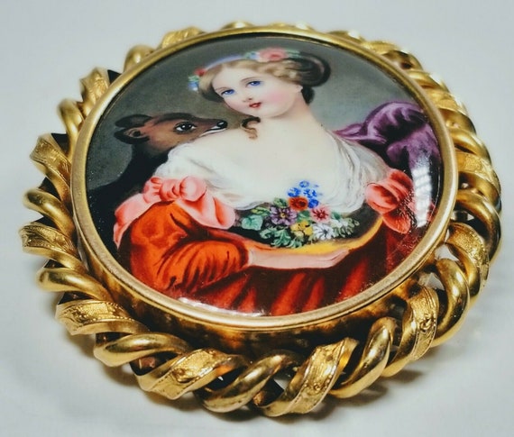 Antique 19th Century Swiss Enamel Hand-Painted La… - image 2