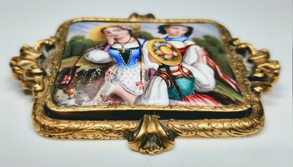 Antique 19th Century Swiss Enamel Victorian Young… - image 2