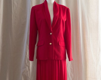 Vintage Red Skirt Suit Set