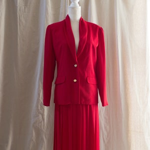 Vintage Red Skirt Suit Set
