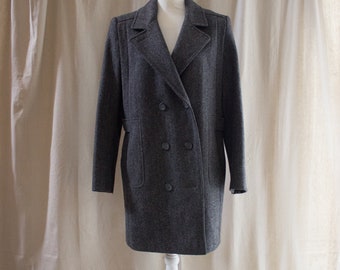 Vintage 1990s Herringbone Wool Coat