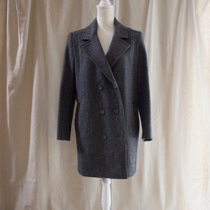 Vintage 1990s Herringbone Wool Coat image 1