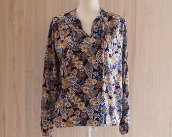 1970s Floral Print Top