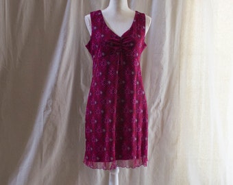 Minivestido sin mangas con estampado de diamantes rosa Y2K vintage