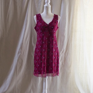 Vintage Y2K Pink Diamond Print Tank Mini Dress
