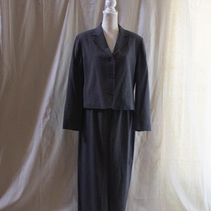 Vintage Y2K  Dark Gray Wool Blend Skirt Suit Set