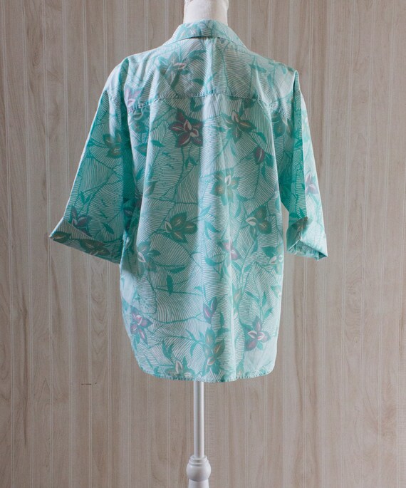 Vintage Pastel Tropical Print Top - image 3